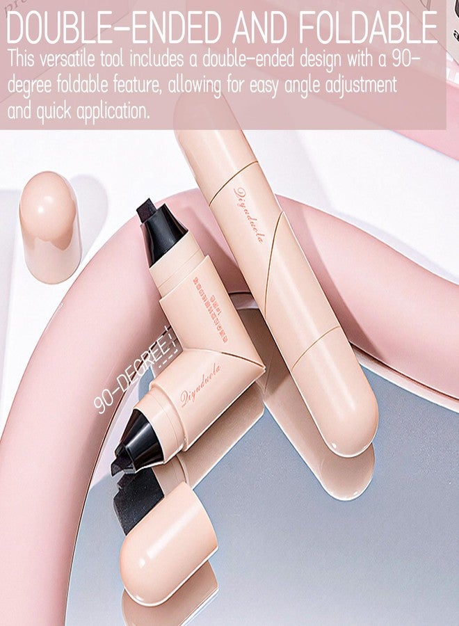 Roioiow 2 pieces Wing Eyeliner Stamp & Liquid Eyeliner Pen - Double-Ended, Waterproof, Smudge-proof, Quick Makeup Tool for Women - Ideal Gift for Beginners - Image 4